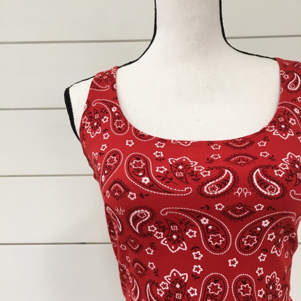 SOLD :: Vintage 90s Bandana Print Tank Top - Picture 2 of 5